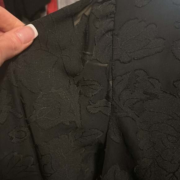 NEVER WORN! ALL Black Dressy Bebe Open Back Floral Ruffle Rompe - Picture 12 of 14